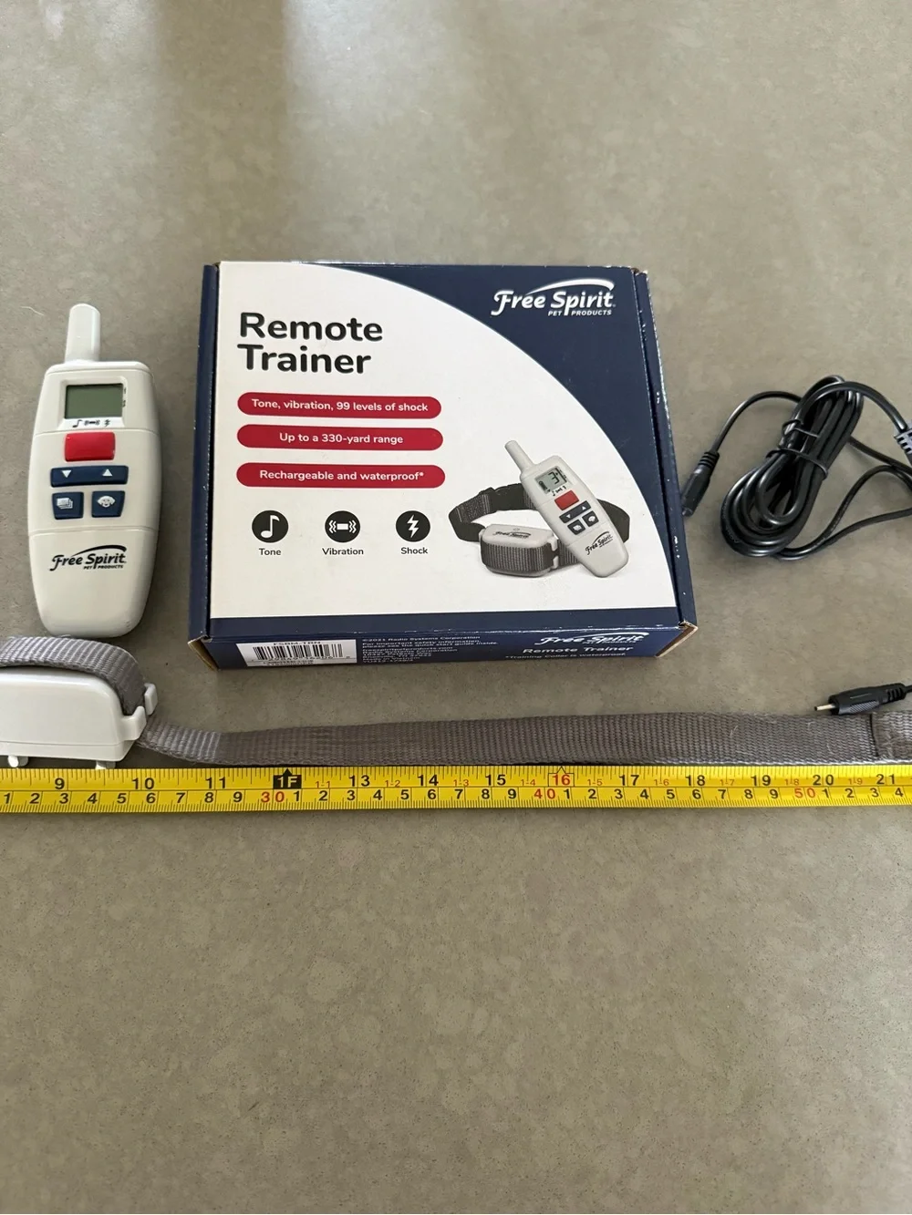 Free Spirit Remote Trainer with Gray Collar - White Controller